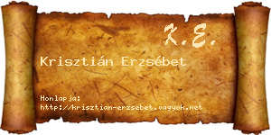 Krisztián Erzsébet névjegykártya