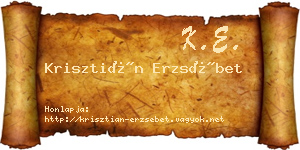 Krisztián Erzsébet névjegykártya